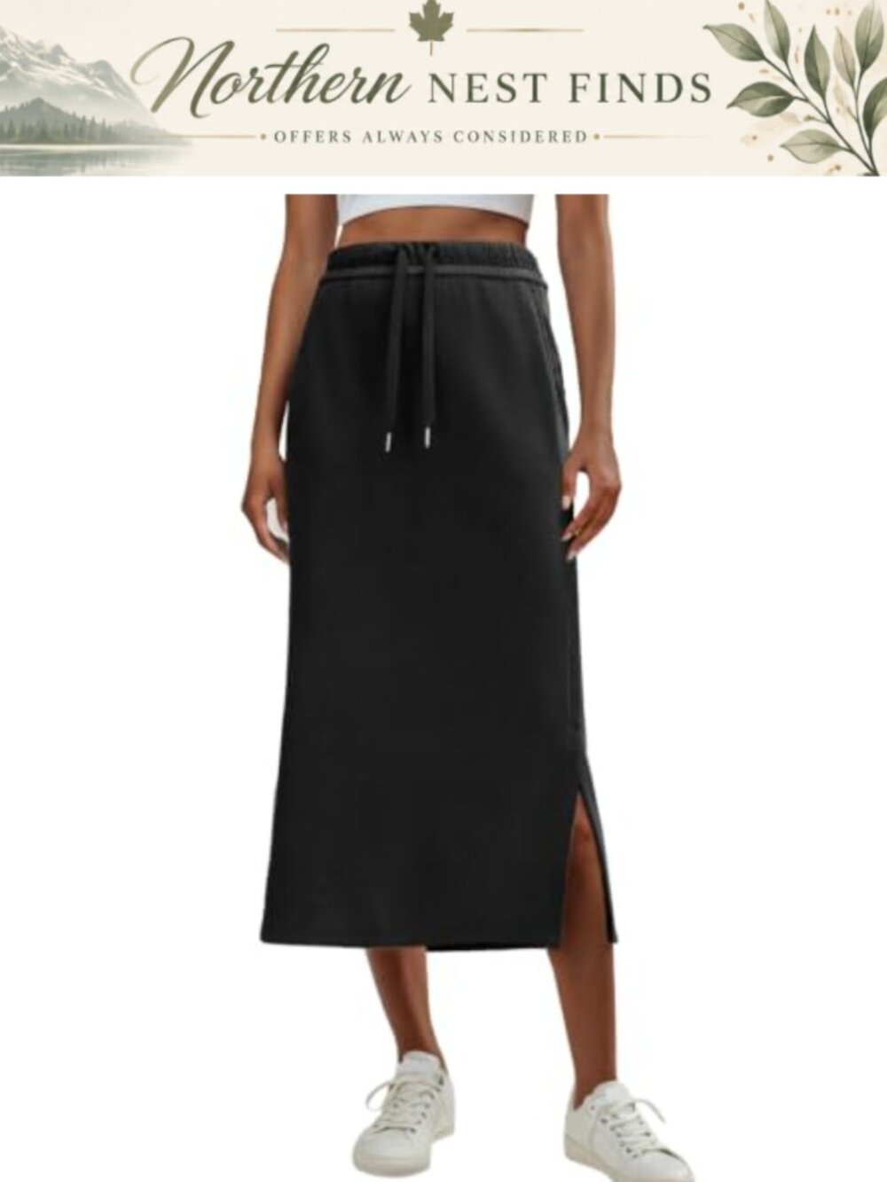 High Waisted Maxi Skirt with Pockets and Slit - Women's Summer Long Skirt